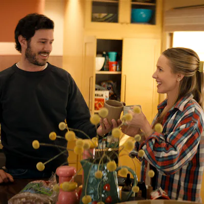 (L to R) Adam Brody as Noah, Kristen Bell as Joanne in episode 301 of 'Nobody Wants This.'