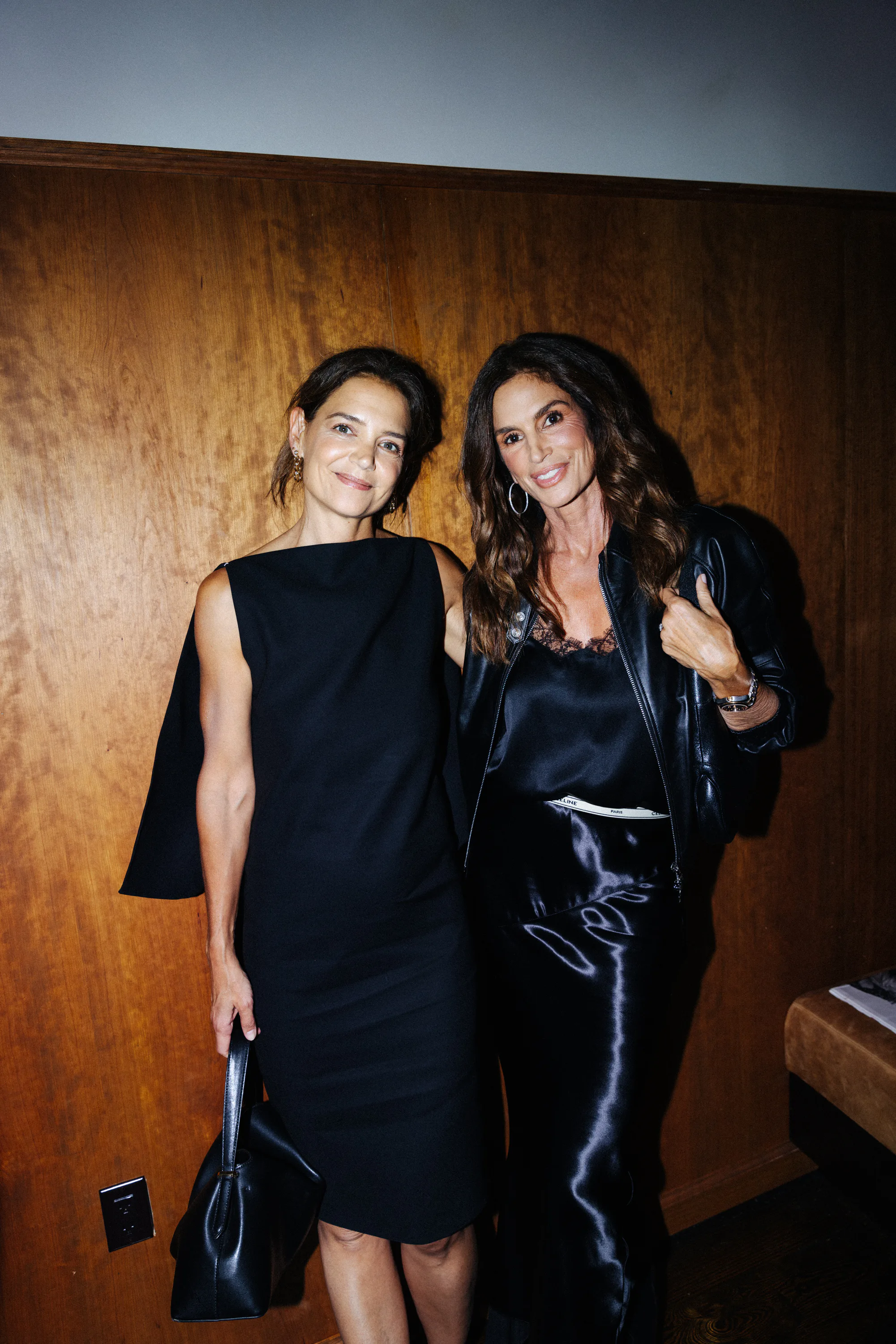 Katie Holmes and Cindy Crawford at the Net-A-Porter fashion week 