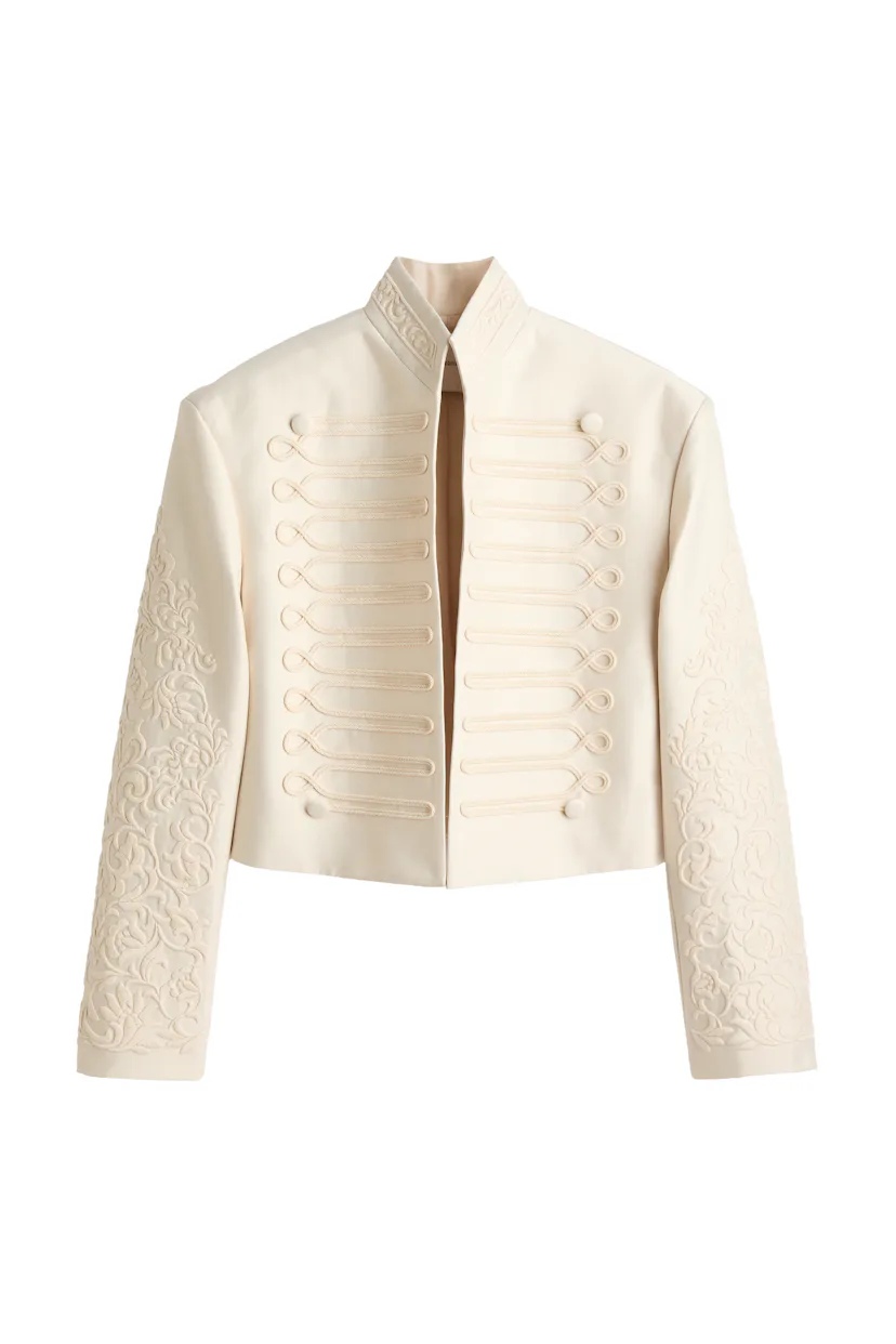 Embroidered-Detail Jacket