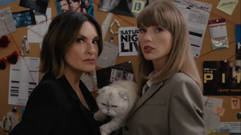 Taylor Swift, Olivia Benson, and Mariska Hargitay in Emmys sketch