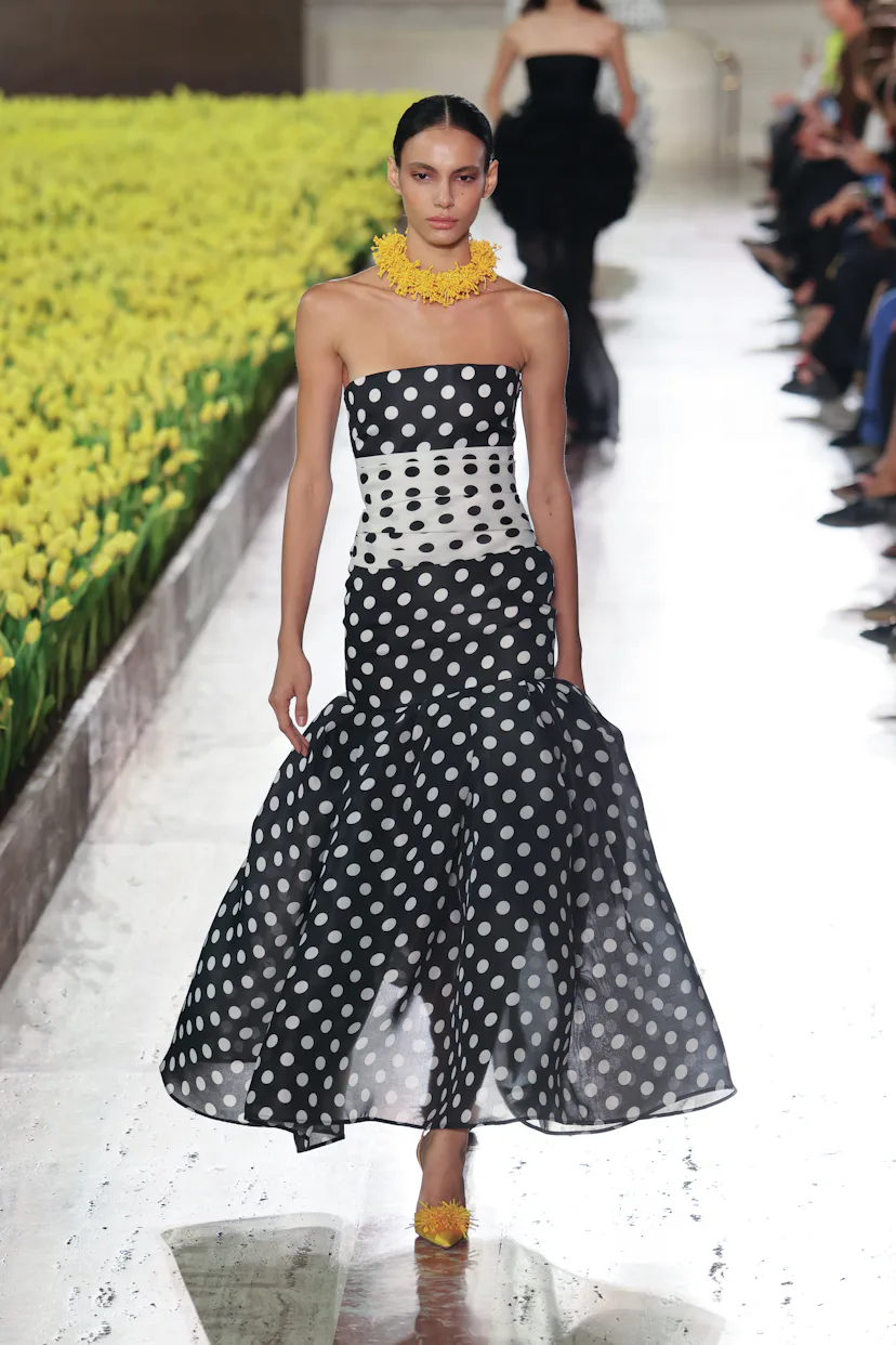 A model walks the runway at the Carolina Herrera fashion show during New York Fashion Week on Septem...