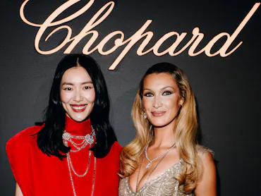Liu Wen and Bella Hadid at the Chopard Happy Diamonds Event held at Casa Cipriani on September 15, 2...