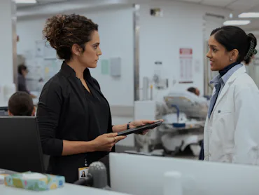Sepideh Moafi and Shabana Azeez in The Pitt Season 3. Photo via HBO Max