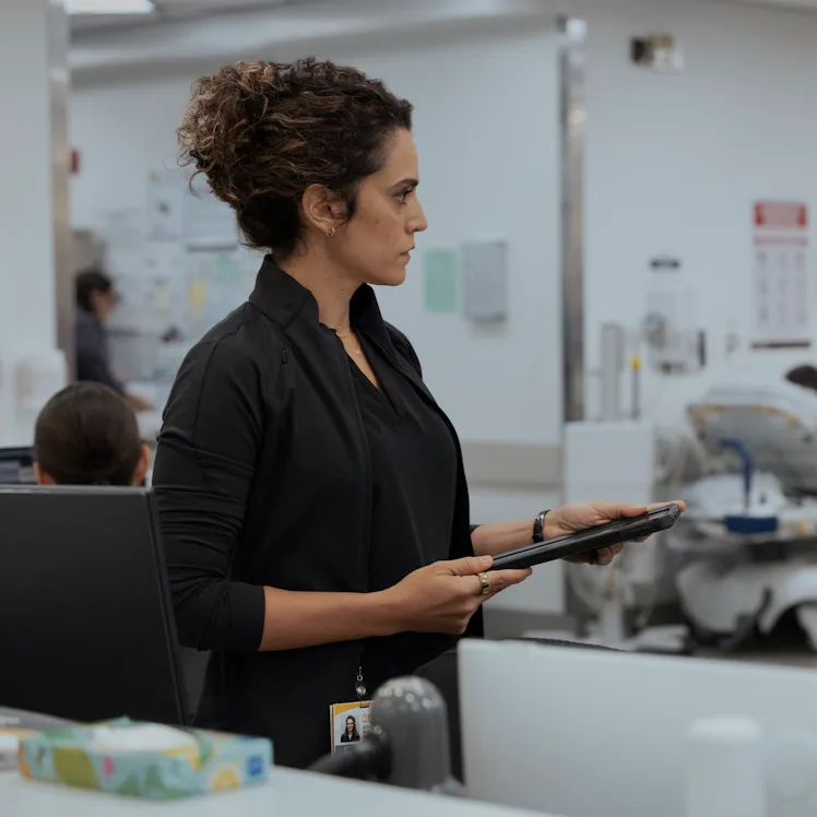 Sepideh Moafi and Shabana Azeez in The Pitt Season 3. Photo via HBO Max