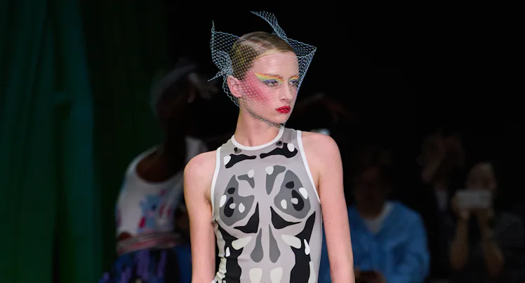 a look from thom browne spring 2027 collection shown at new york fashion week