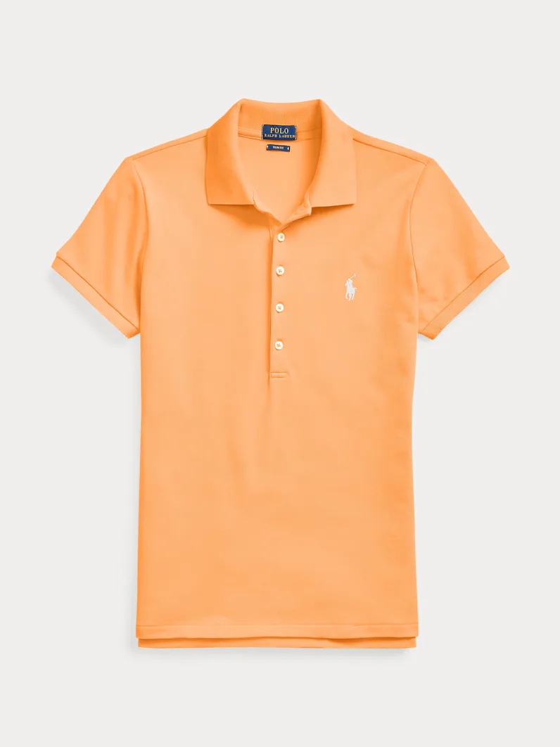 Slim Fit Stretch Polo in Sailing Orange