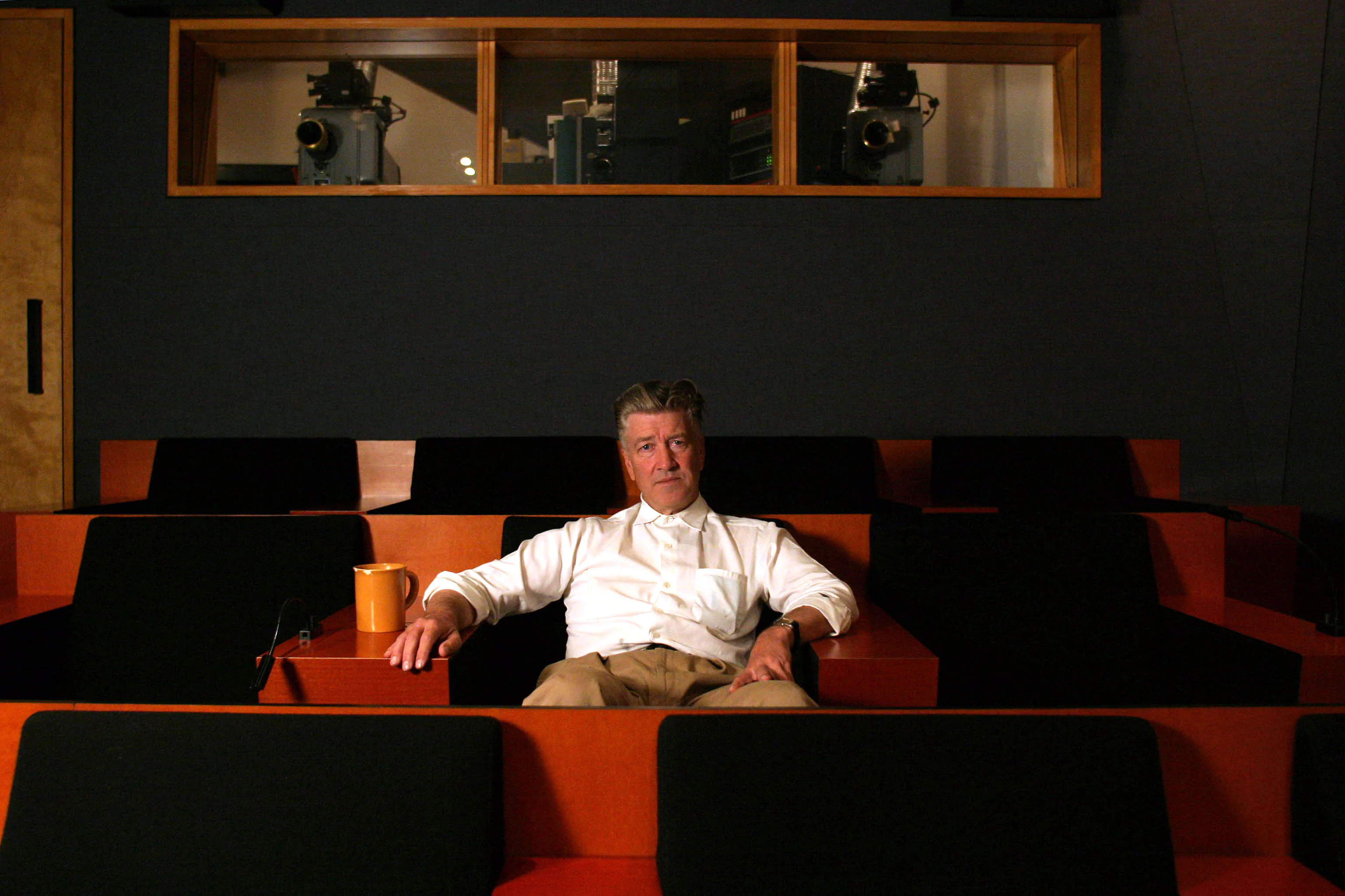 David Lynch in his movie studio in Los Angeles, 2004. 