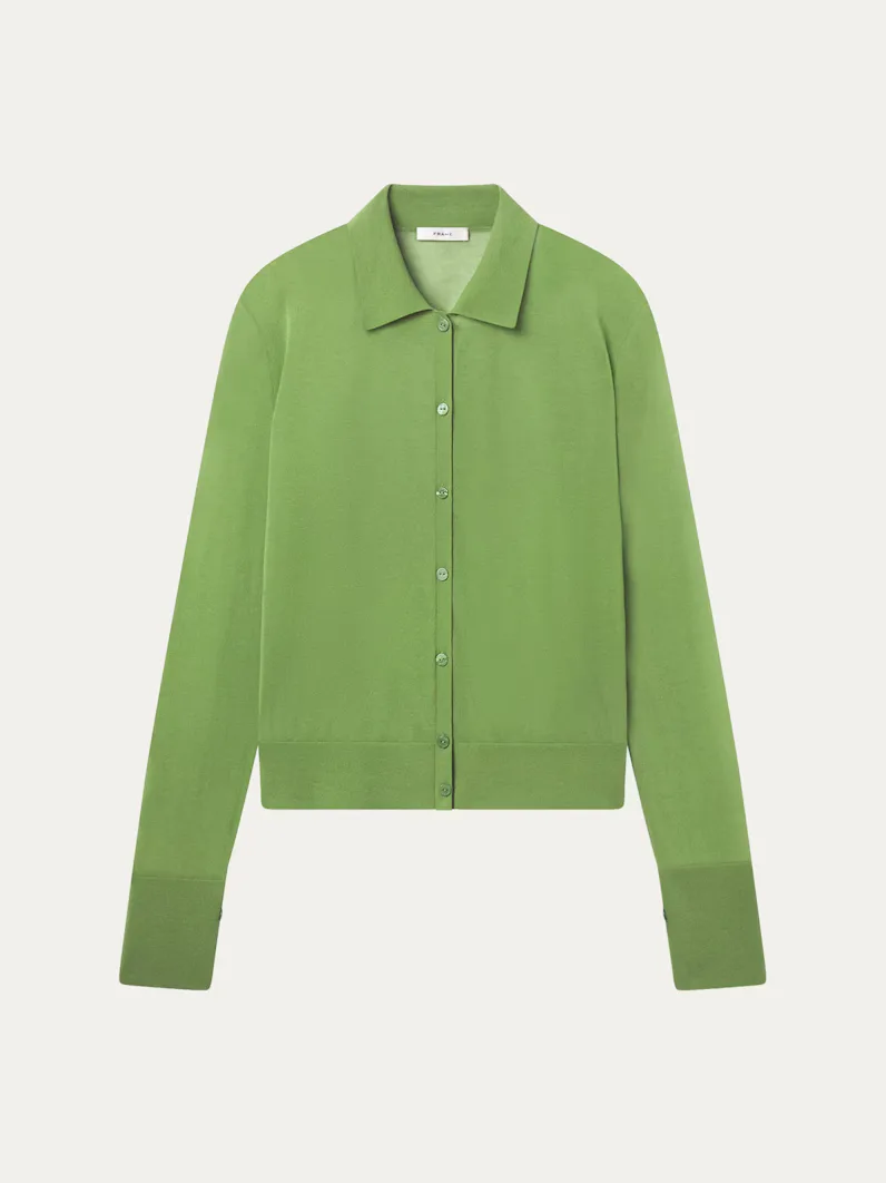 The Collared Cardigan in Peridot