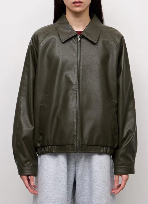 Faux Leather Zip Jacket