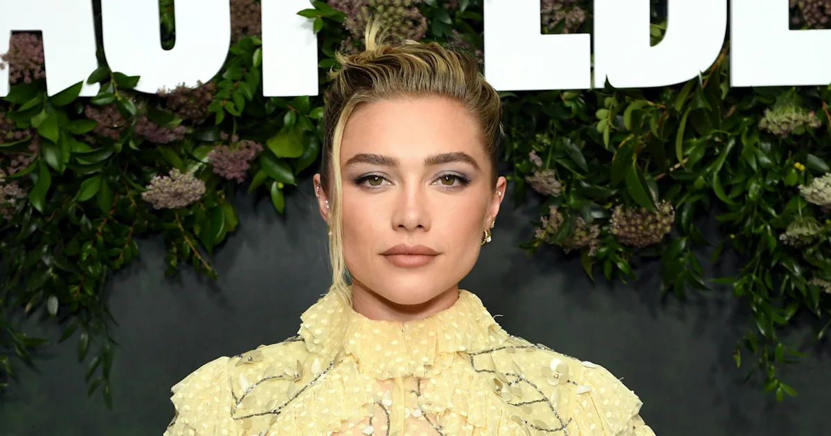 Florence Pugh Kicks Off 'East of Eden' Press Tour in Sheer Butter Yellow
