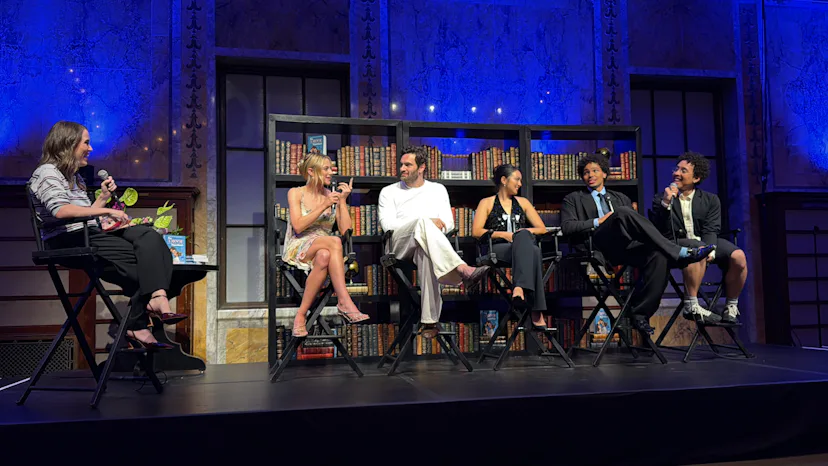 Bustle Editor-in-Chief Charlotte Owen moderates a Love Hypothesis Q&A with stars Lili Reinhart, Tom ...