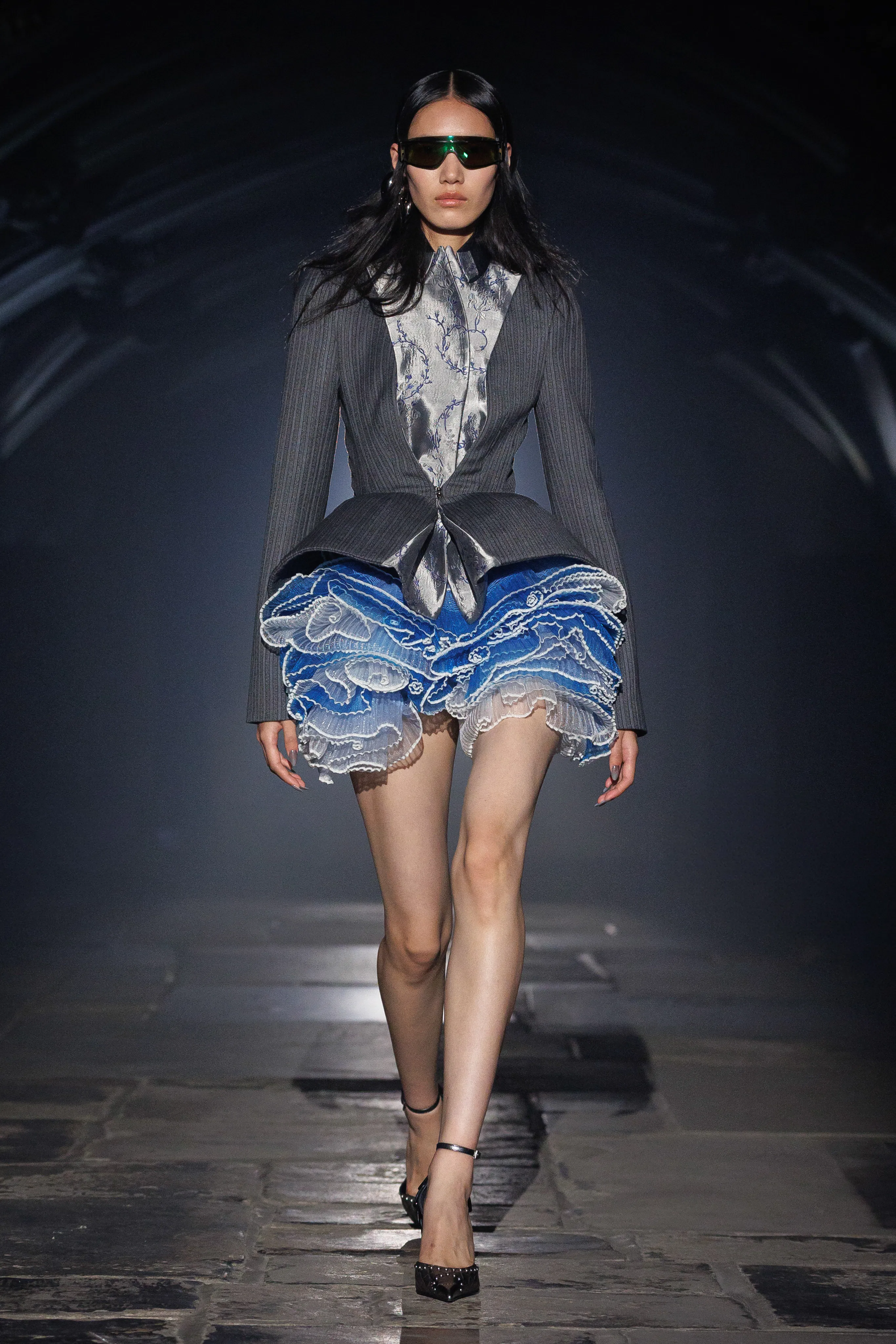 a look from mcqueen spring 2027 collection shown at london fashion week 