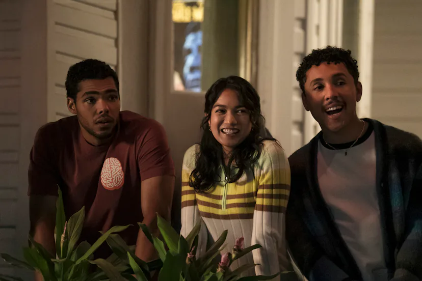 Jeremy, Anh, and Malcolm in The Love Hypothesis. Photo via Prime Video