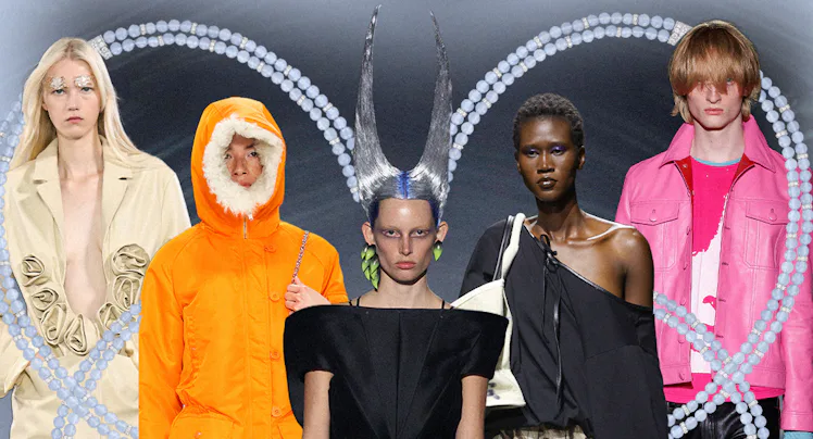 Collage of runway looks from London Fashion Week