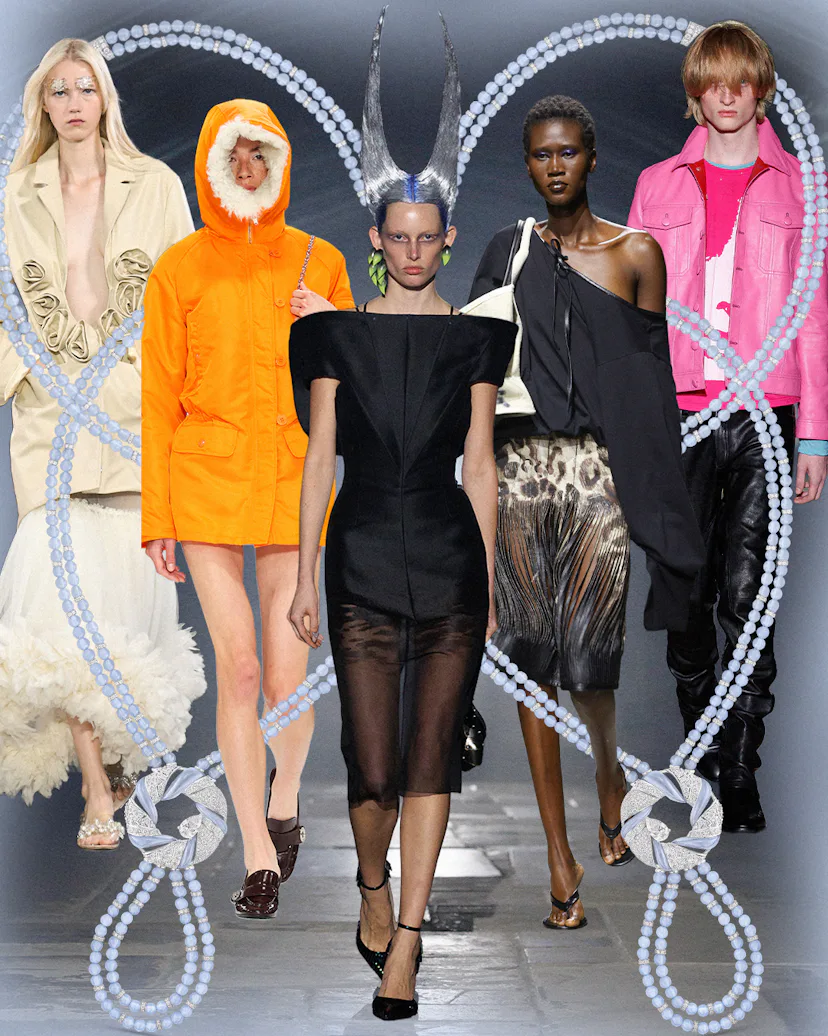Collage of runway looks from London Fashion Week