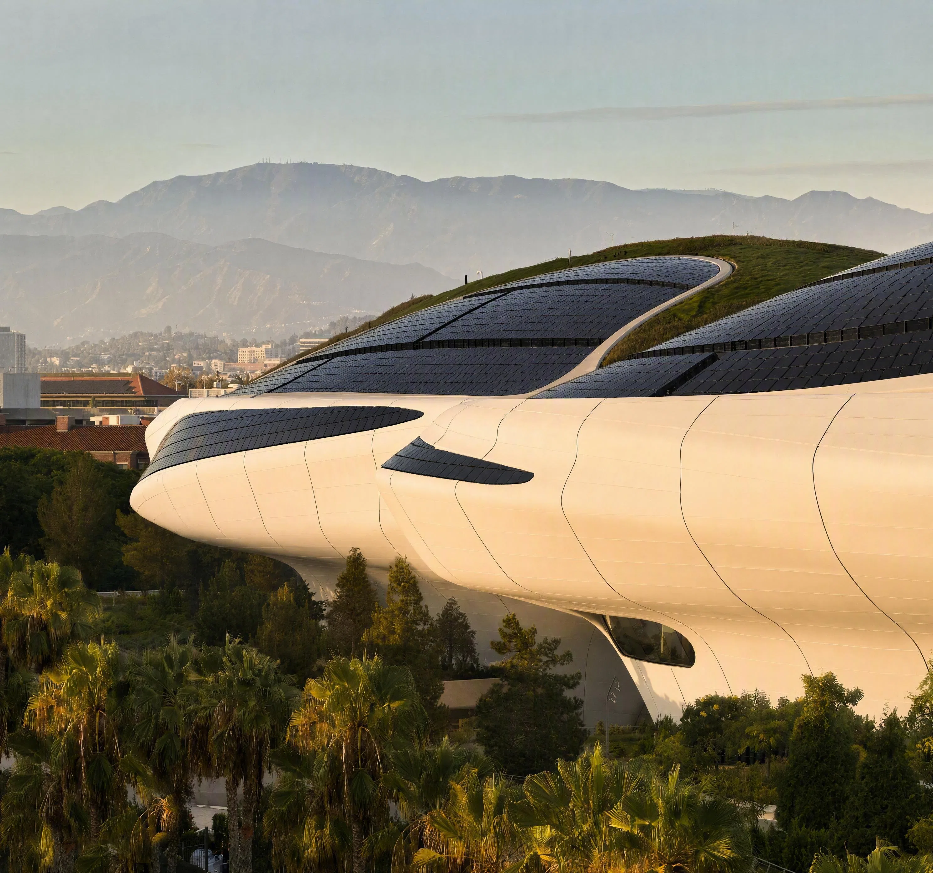 The façade of the Lucas Museum of Narrative Art