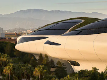 The façade of the Lucas Museum of Narrative Art