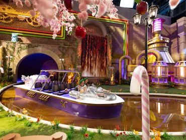 Behind the scenes of Wonka's The Golden Ticket. Photo via Netflix