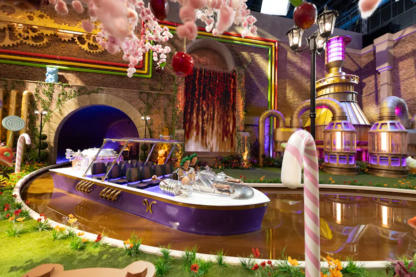 Behind the scenes of Wonka's The Golden Ticket. Photo via Netflix