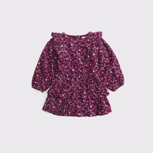 Baby Long-Sleeve Tiered Dress