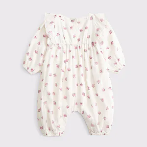 Baby Long-Sleeve Ruffle Jumpsuit