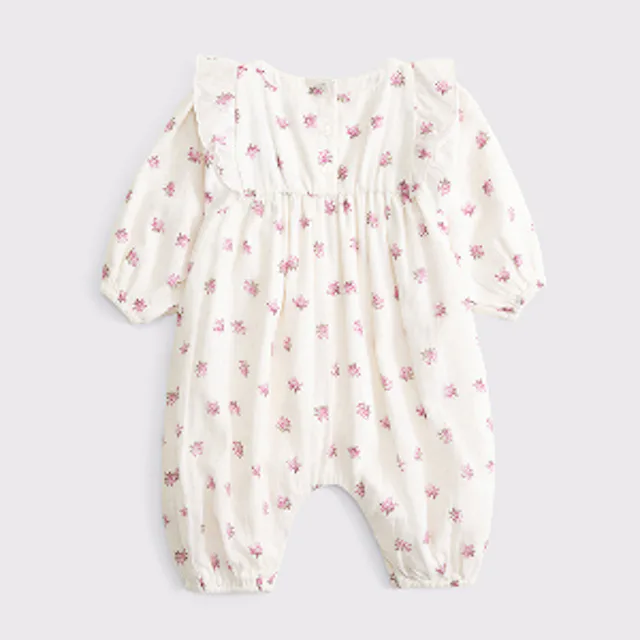 Baby Long-Sleeve Ruffle Jumpsuit