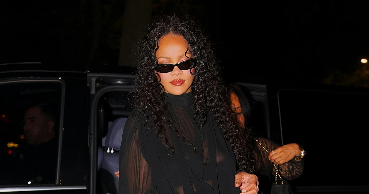 Rihanna Catches Her Second Celine Dion Show in a Billowing Bubble Gown