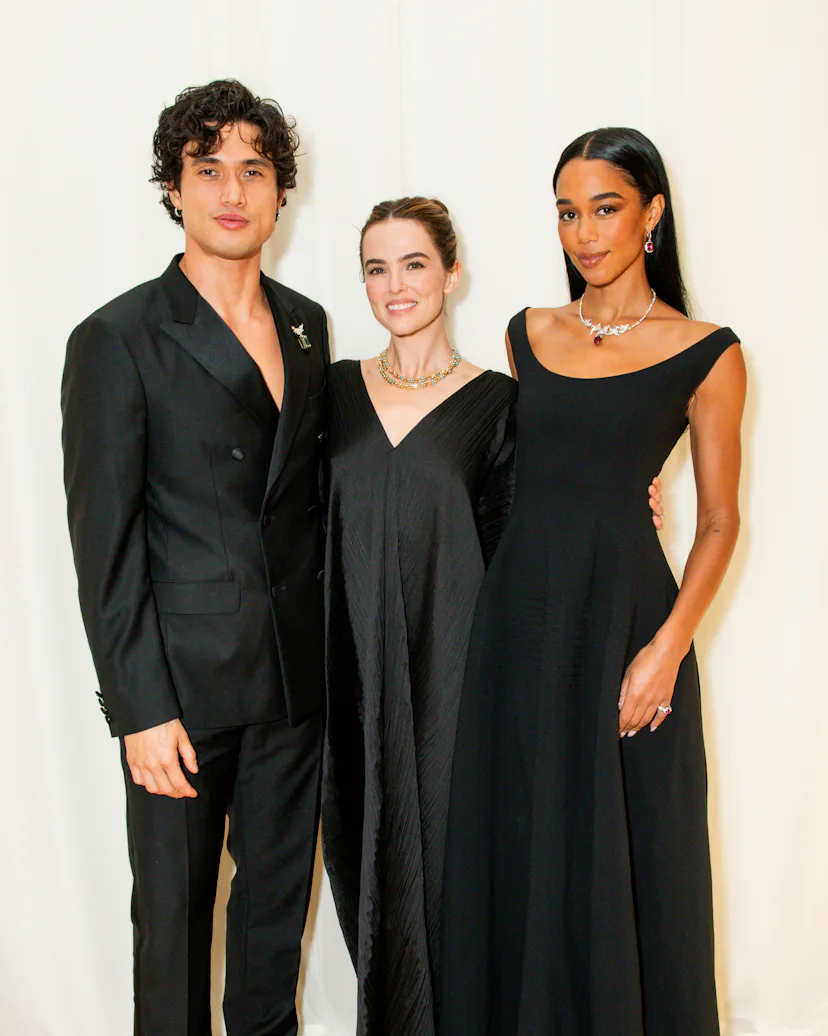 Charles Melton, Zoey Deutch, and Laura Harrier.