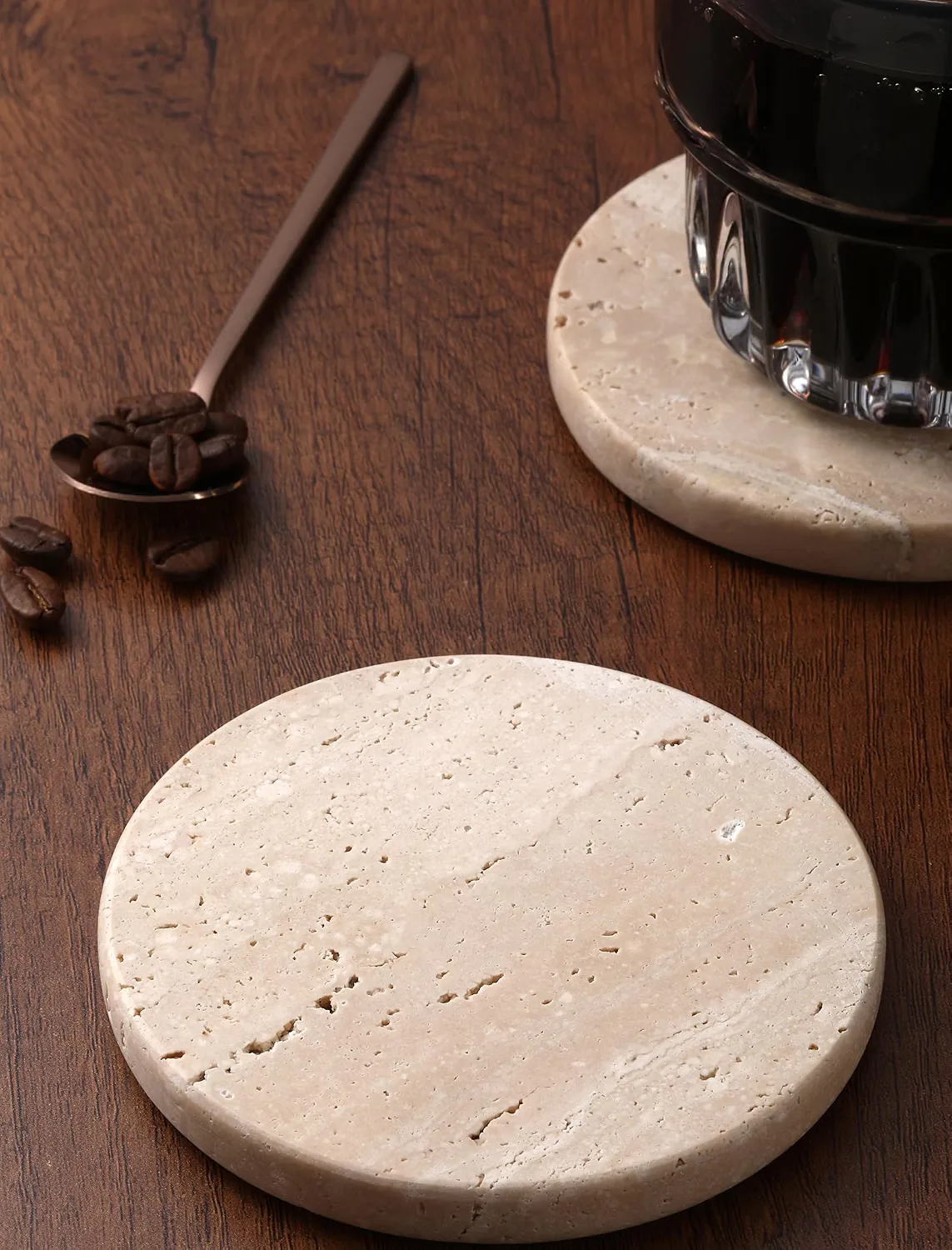 CHISELED ST DF SK Travertine Coasters (Set of 4)