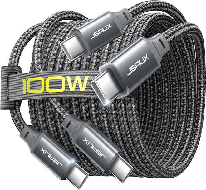 JSAUX USB-C to USB0C Cable, 6.6-feet (2-Pack)