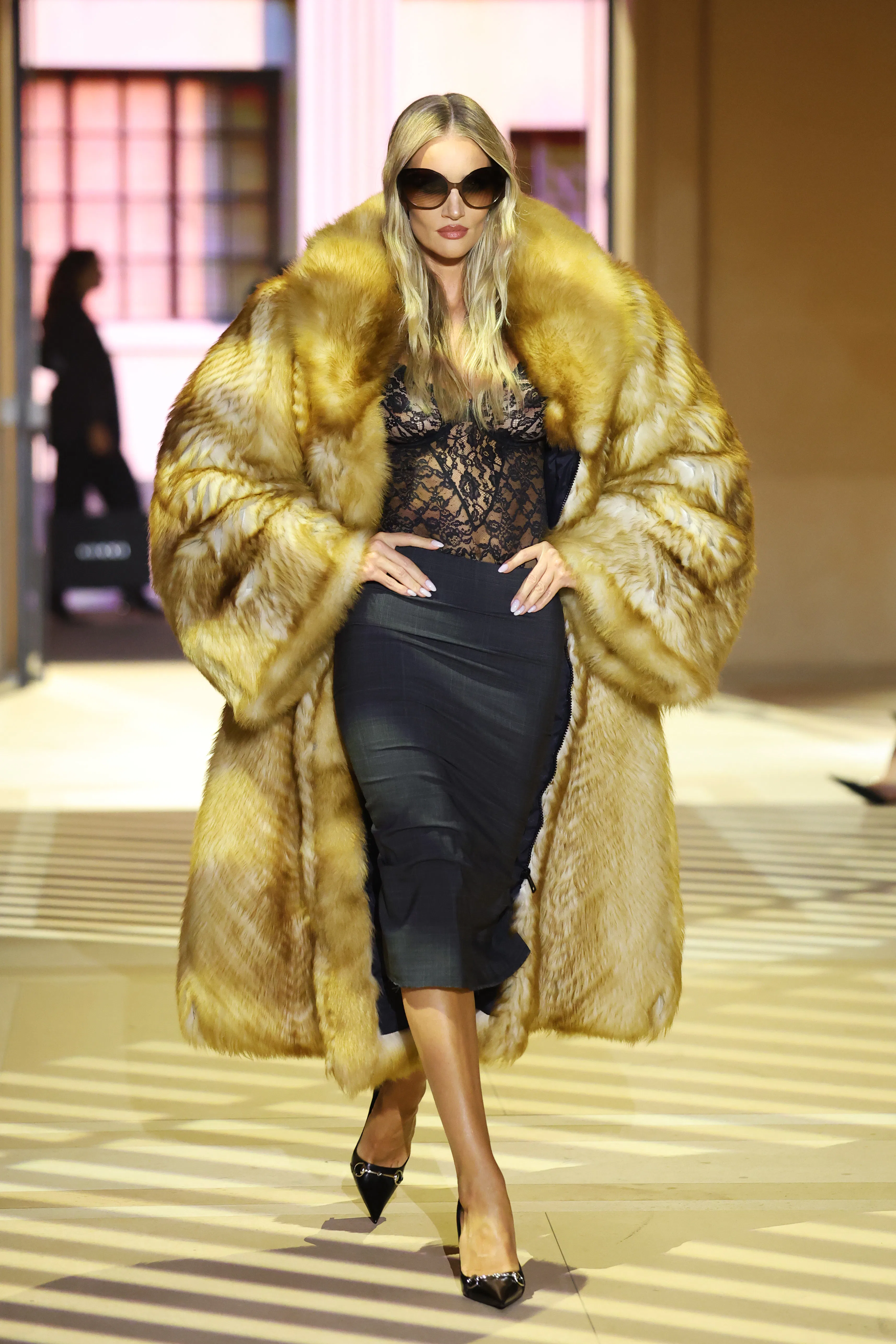 Rosie Huntington-Whiteley walks the runway at the Gucci The Store Show during the Milan Fashion Week...