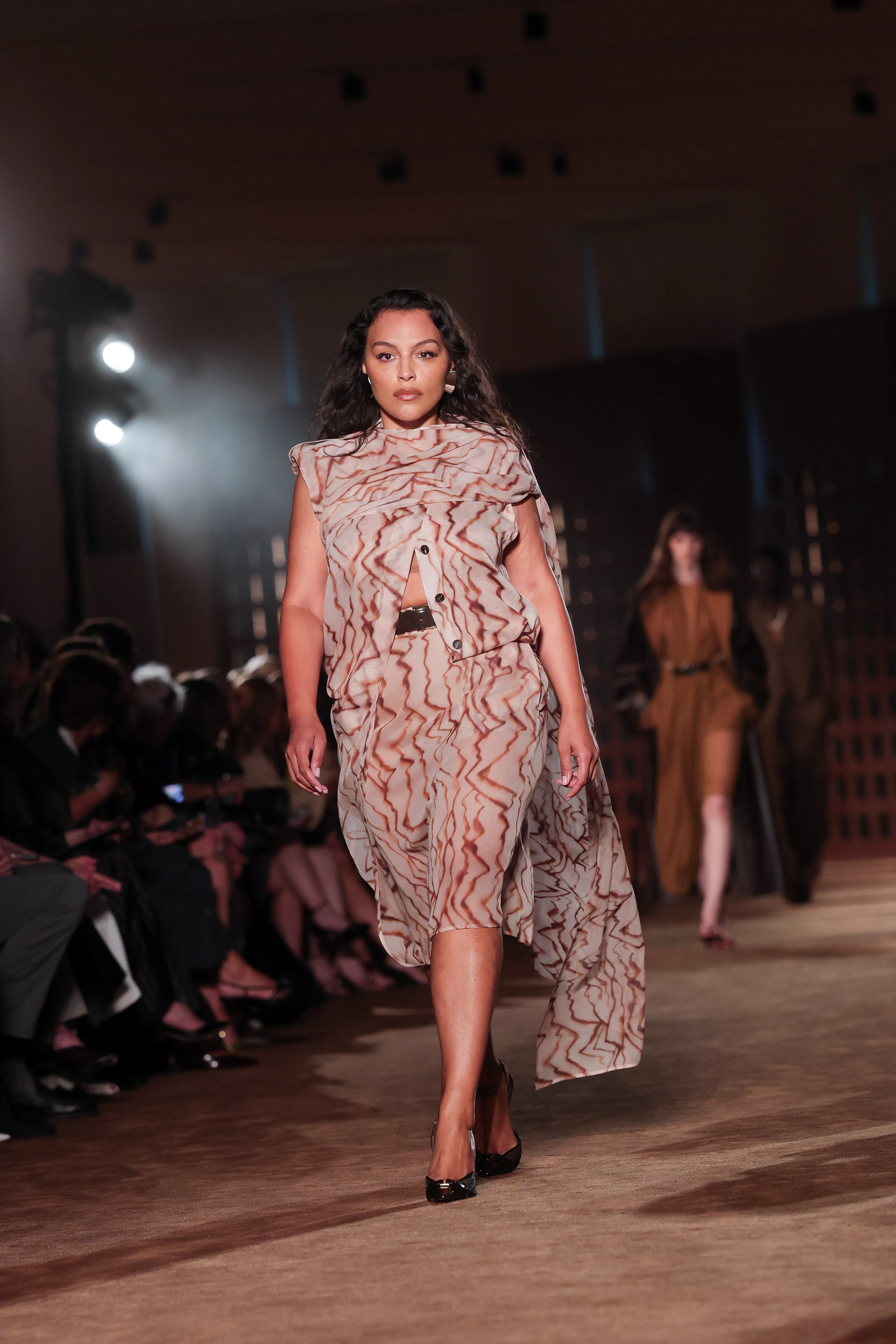 Paloma Elsesser walks the runway at the Ferragamo fashion show during the Milan Fashion Week - Women...