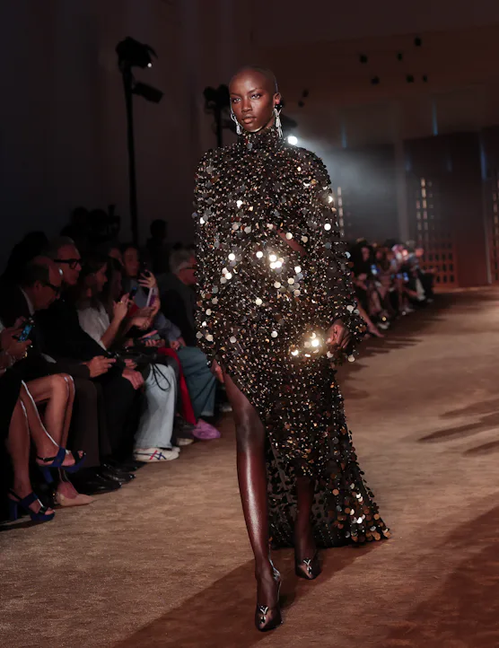 A model walks the runway at the Ferragamo fashion show during the Milan Fashion Week - Womenswear Sp...