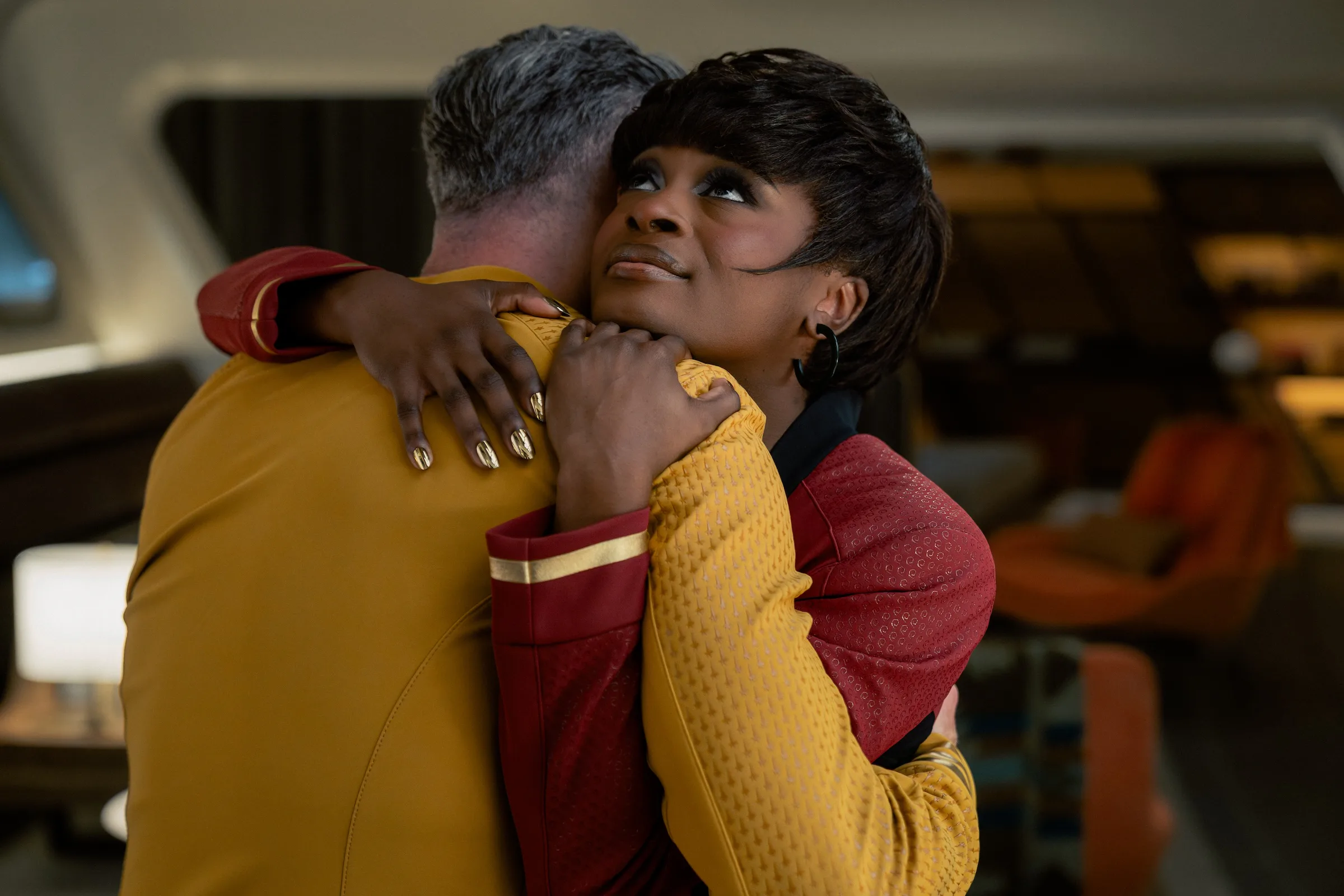 Uhura and Scotty in the Strange New Worlds series finale scene