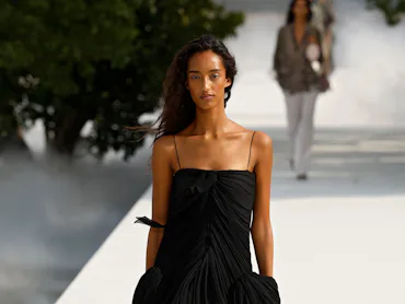 A model walks the runway during the Christian Dior Womenswear Spring/Summer 2027 show as part of Par...