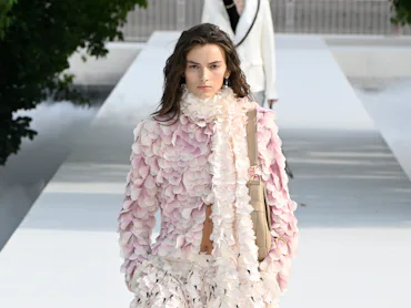 Model on the runway at the Christian Dior fashion show as a part of RTW Spring/Summer 2027 fashion w...