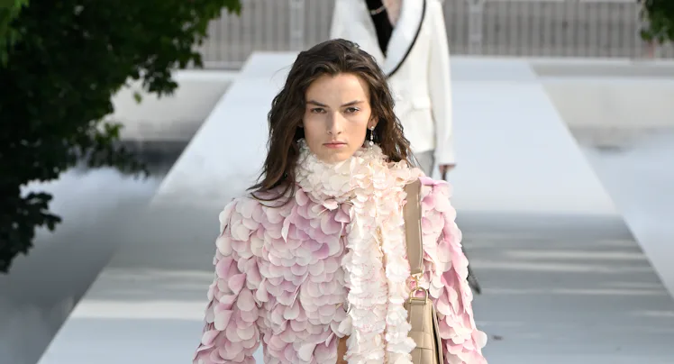 Model on the runway at the Christian Dior fashion show as a part of RTW Spring/Summer 2027 fashion w...
