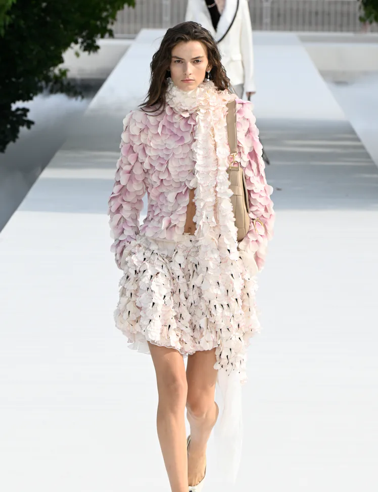 Model on the runway at the Christian Dior fashion show as a part of RTW Spring/Summer 2027 fashion w...