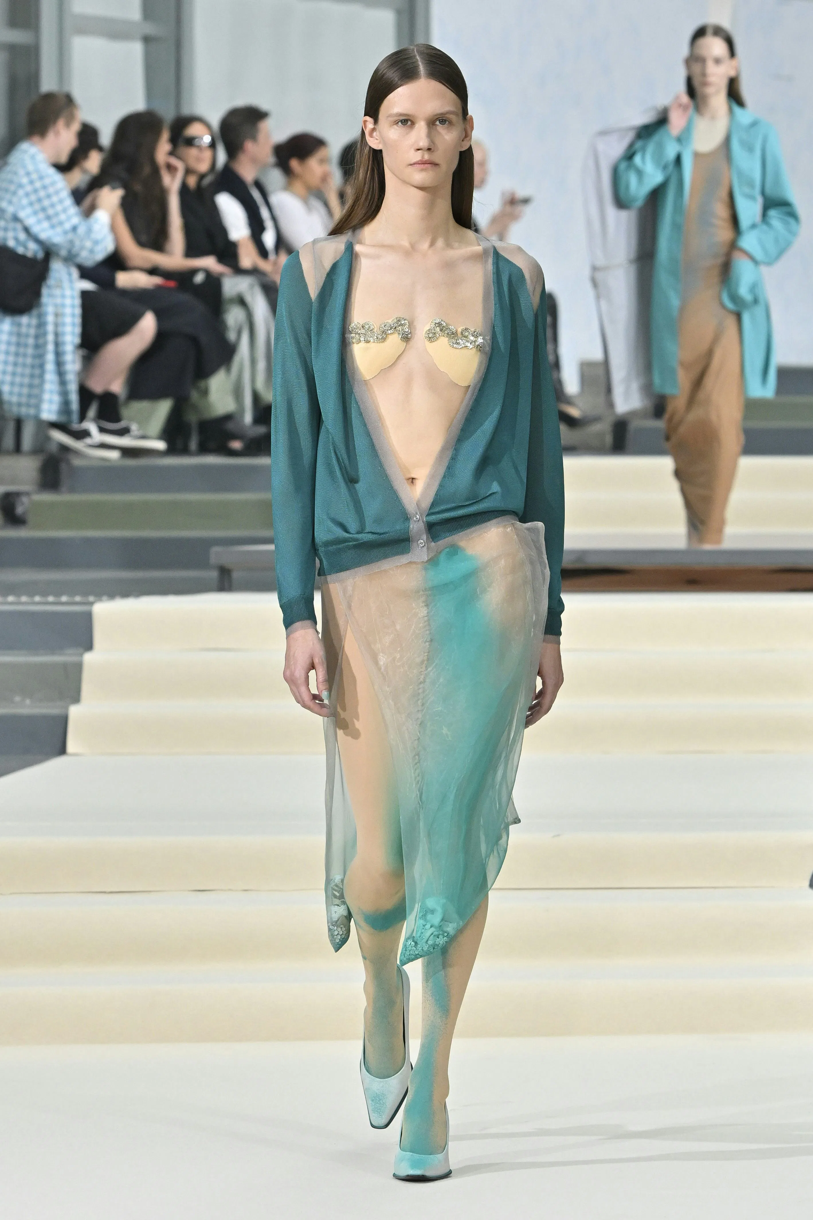 A model walks the runway during the Julie Kegels Ready to Wear Spring/Summer 2027 fashion show as pa...