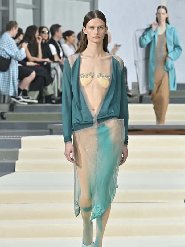 A model walks the runway during the Julie Kegels Ready to Wear Spring/Summer 2027 fashion show as pa...