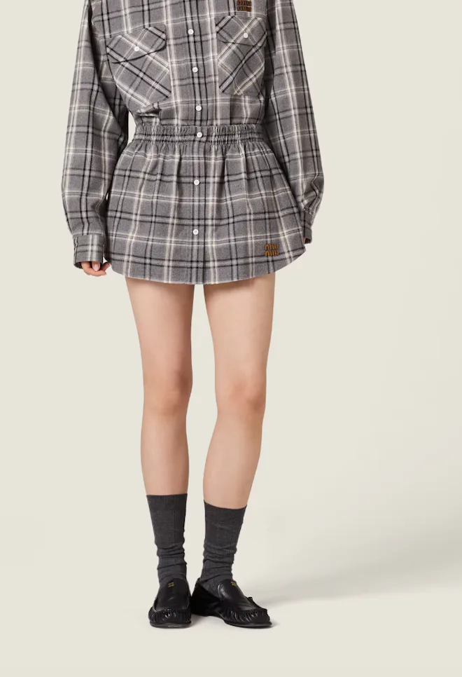 Checked Flannel Miniskirt