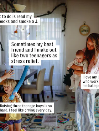 A mom with her kids