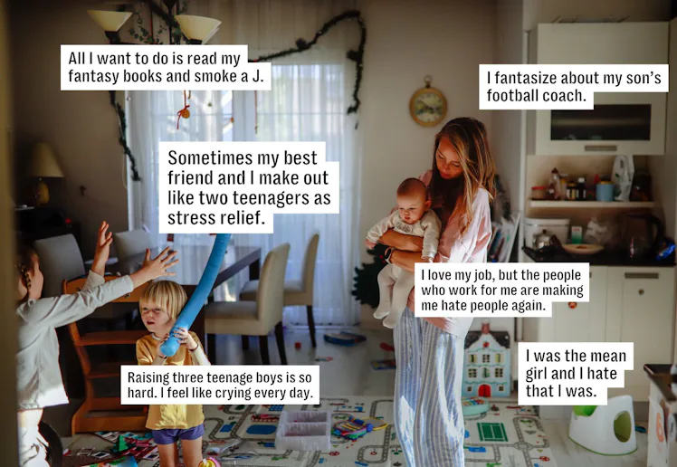 A mom with her kids