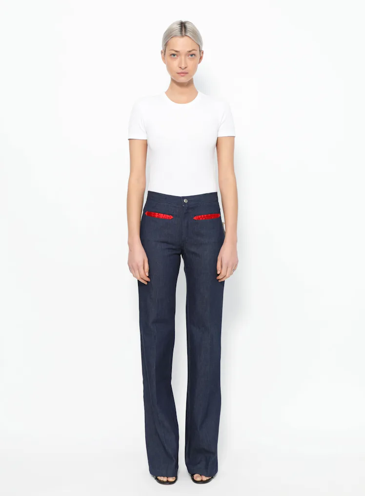 '70s Charmeuse Trim Jeans