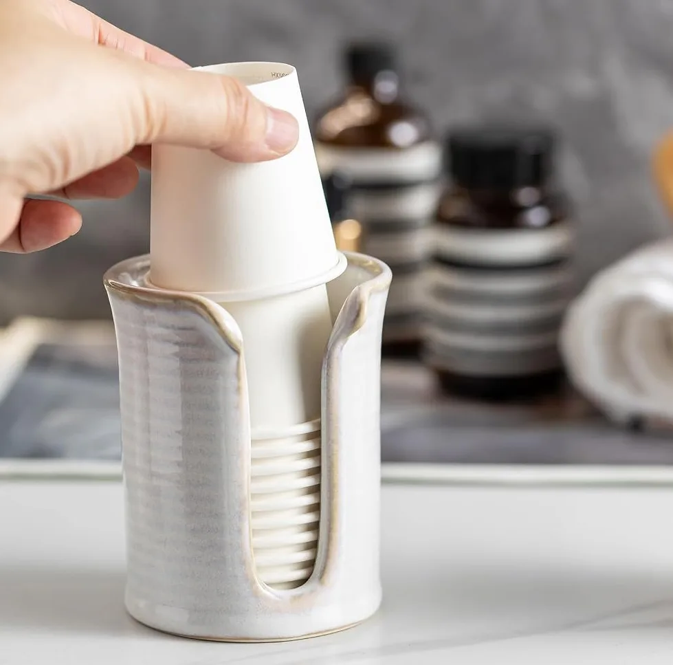 YHOJOY Ceramic Bathroom Cup Dispenser