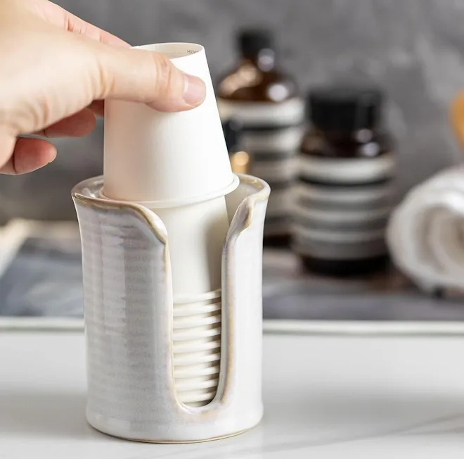 YHOJOY Ceramic Bathroom Cup Dispenser