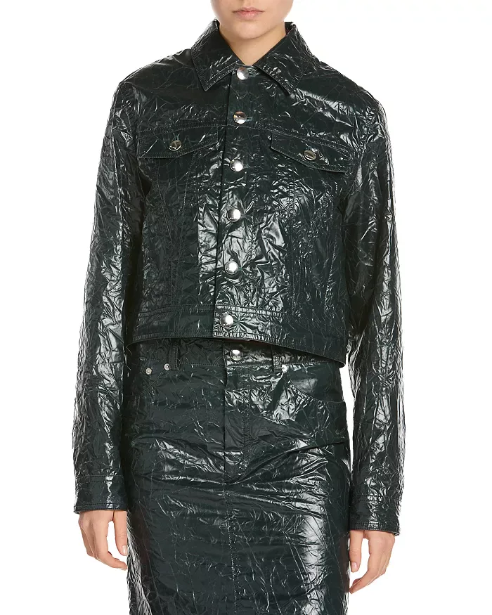 Textured Faux Leather Jacket