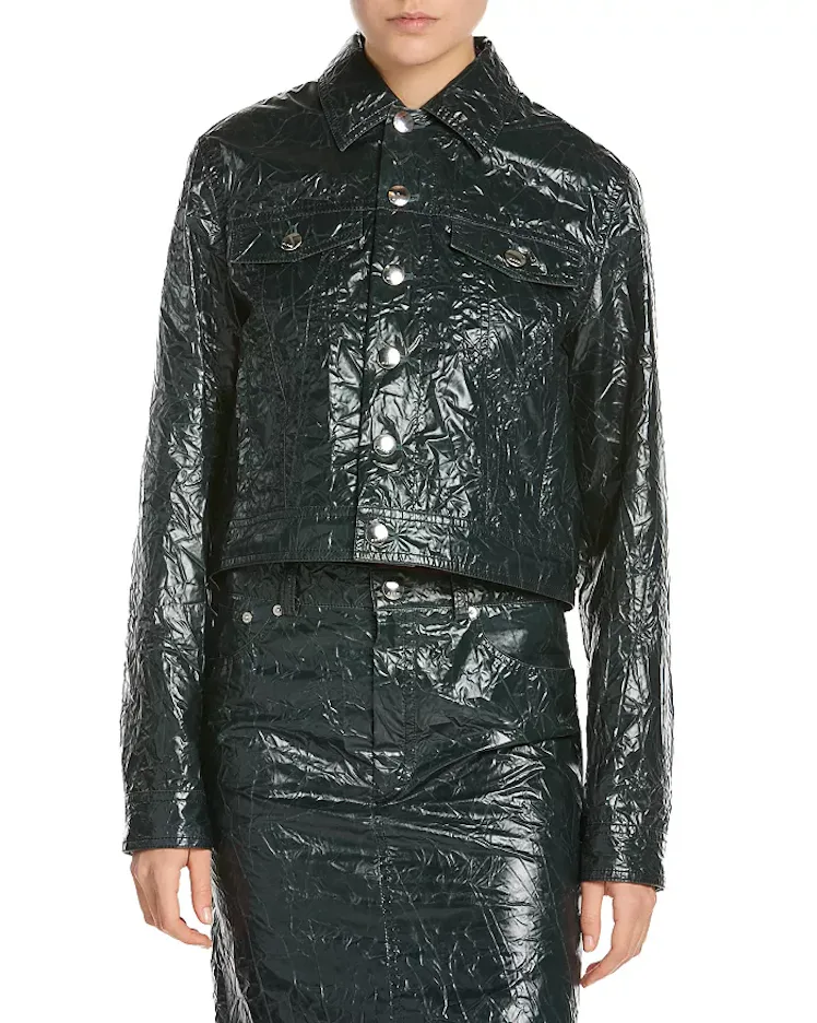 Textured Faux Leather Jacket