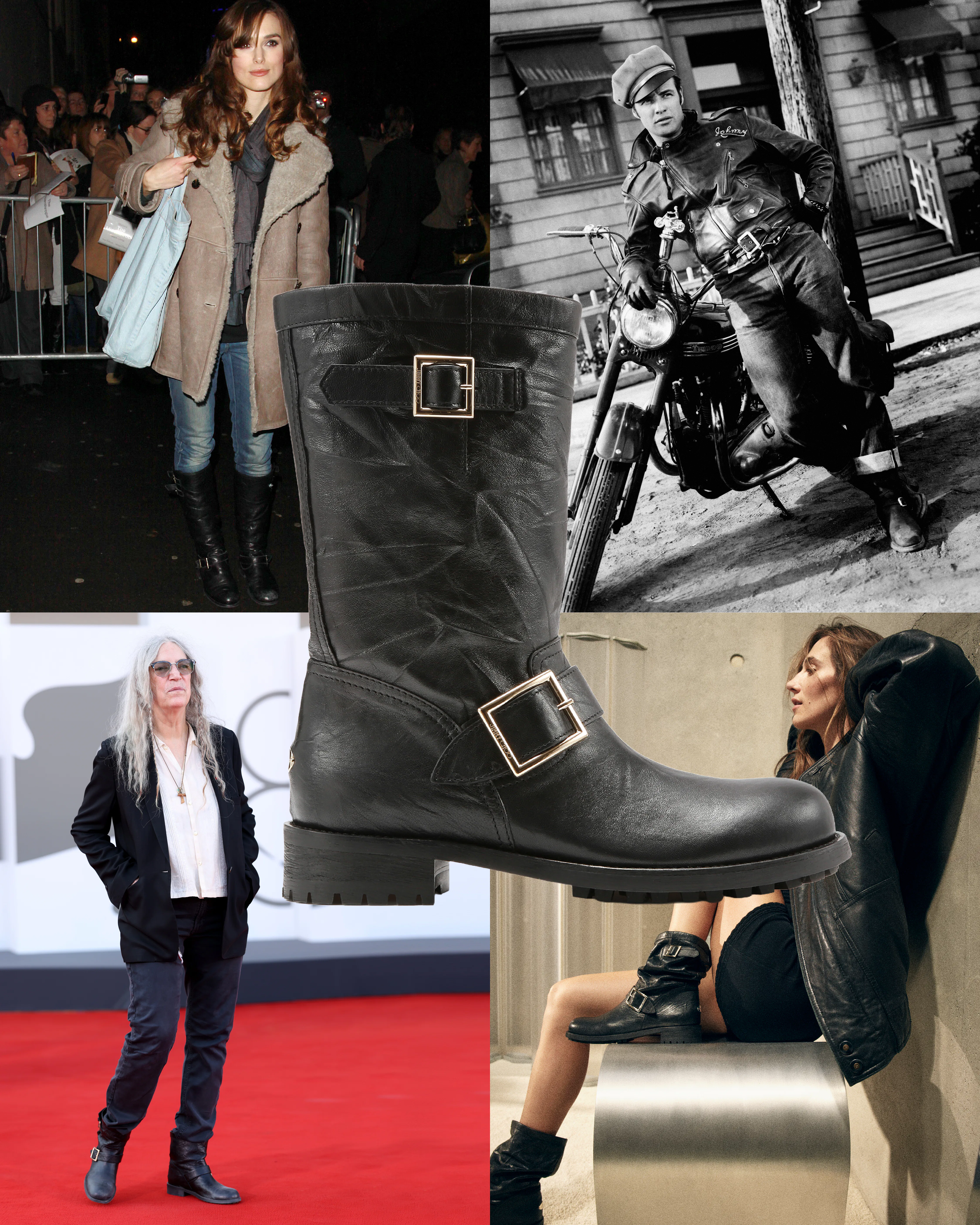 From top: Keira Knightley, Marlon Brando in 'The Wild One', Devon Lee Carlson for Jimmy Choo, Patti ...