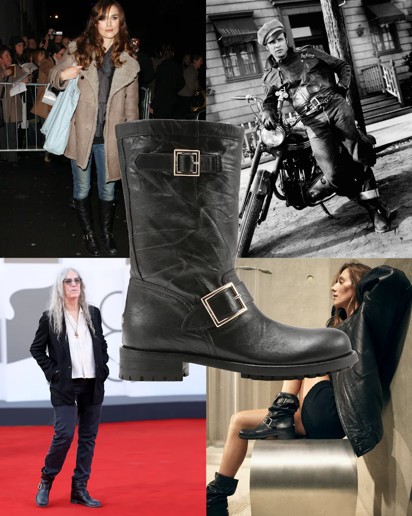 From top: Keira Knightley, Marlon Brando in 'The Wild One', Devon Lee Carlson for Jimmy Choo, Patti ...